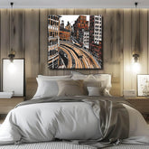 Painting by numbers trains in the city